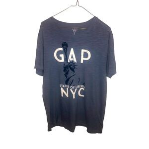 NYC Statue of Liberty GAP Live-In Rhode' Retro Tee Blue Short Slve Destination M